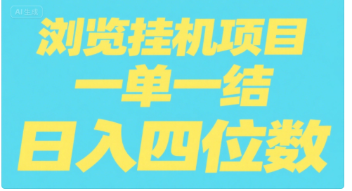 全自动浏览挂机项目（日入四位数，一单一结，纯挂机）凯哥轻创网-网创项目资源站-副业项目-创业项目-搞钱项目凯哥轻创网