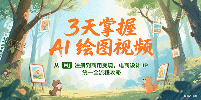 3天掌握AI绘图视频，从MJ 注册到商用变现，电商设计IP统一全流程攻略凯哥轻创网-网创项目资源站-副业项目-创业项目-搞钱项目凯哥轻创网