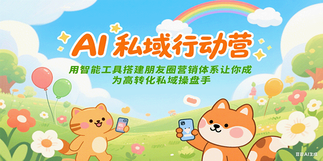 AI私域行动营：用智能工具搭建朋友圈营销体系让你成为高转化私域操盘手凯哥轻创网-网创项目资源站-副业项目-创业项目-搞钱项目凯哥轻创网