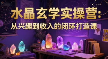水晶玄学实操营：从兴趣到收入的闭环打造课凯哥轻创网-网创项目资源站-副业项目-创业项目-搞钱项目凯哥轻创网