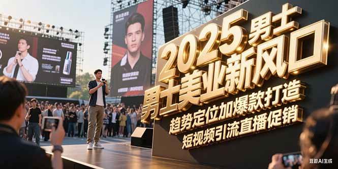 2025男士美业新风口，趋势定位加爆款打造，短视频引流直播促销凯哥轻创网-网创项目资源站-副业项目-创业项目-搞钱项目凯哥轻创网
