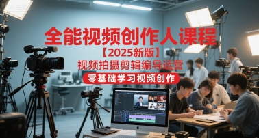 全能视频创作人课程【2025新版】视频拍摄剪辑编导运营，零基础学习视频创作凯哥轻创网-网创项目资源站-副业项目-创业项目-搞钱项目凯哥轻创网