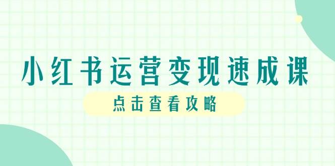 小红书运营变现速成课，账号搭建到暴力起号，个人IP全流程指南凯哥轻创网-网创项目资源站-副业项目-创业项目-搞钱项目凯哥轻创网