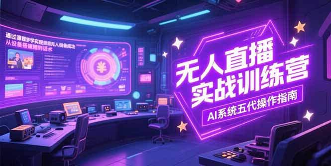 （15315期）无人直播实操训练营，从设备搭建到话术，AI系统五代操作指南(7月更新)凯哥轻创网-网创项目资源站-副业项目-创业项目-搞钱项目凯哥轻创网
