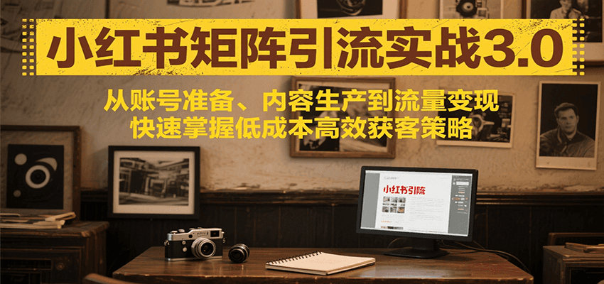 小红书矩阵引流3.0，从账号准备、内容生产到流量变现，快速掌握低成本高效获客策略凯哥轻创网-网创项目资源站-副业项目-创业项目-搞钱项目凯哥轻创网