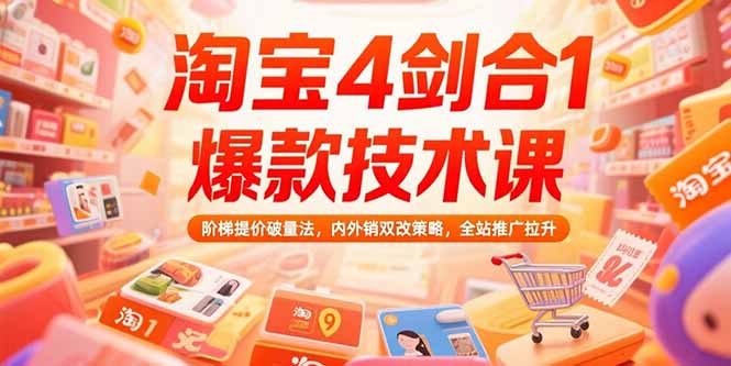（15415期）淘宝4剑合1爆款技术课73期：阶梯提价破量法，内外销双改策略 全站推广拉升凯哥轻创网-网创项目资源站-副业项目-创业项目-搞钱项目凯哥轻创网