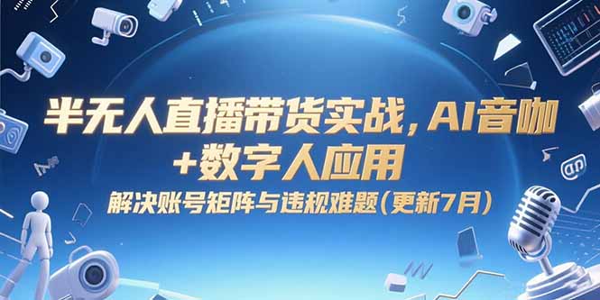 （15280期）半无人直播带货实战，AI音咖+数字人应用 解决账号矩阵与违规难题(更新7月)凯哥轻创网-网创项目资源站-副业项目-创业项目-搞钱项目凯哥轻创网