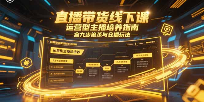 （15281期）直播带货线下课，运营型主播培养指南，含九步绝杀与仓播玩法凯哥轻创网-网创项目资源站-副业项目-创业项目-搞钱项目凯哥轻创网