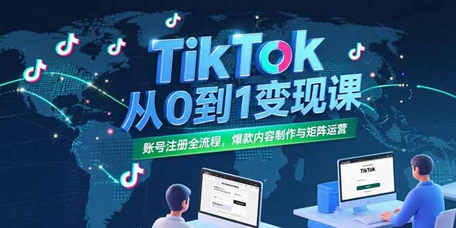 （15346期）TikTok从0到1变现课，账号注册全流程，爆款内容制作与矩阵运营凯哥轻创网-网创项目资源站-副业项目-创业项目-搞钱项目凯哥轻创网
