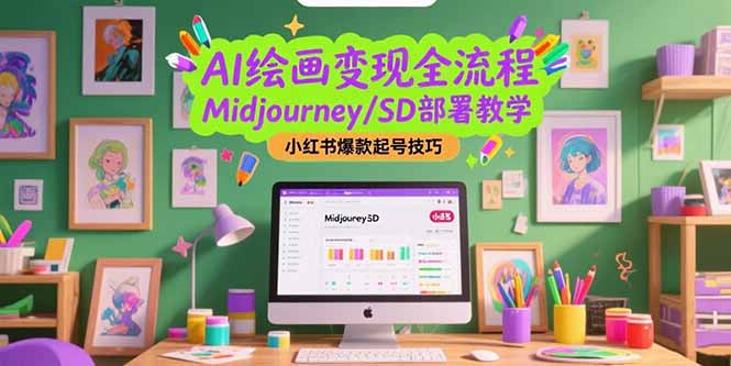 （15324期）AI绘画变现全流程，Midjourney/SD部署教学，小红书爆款起号技巧凯哥轻创网-网创项目资源站-副业项目-创业项目-搞钱项目凯哥轻创网