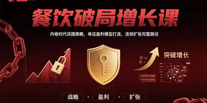 （15541期）餐饮破局增长课：内卷时代突围策略，单店盈利模型打造，连锁扩张完整路径凯哥轻创网-网创项目资源站-副业项目-创业项目-搞钱项目凯哥轻创网