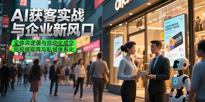 （15348期）AI获客实战与企业新风口，实体店逆袭与自动化成交 短视频矩阵与私域体系化凯哥轻创网-网创项目资源站-副业项目-创业项目-搞钱项目凯哥轻创网
