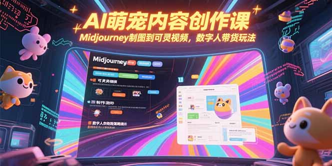 （15311期）AI萌宠内容创作课，Midjourney制图到可灵视频，数字人带货玩法凯哥轻创网-网创项目资源站-副业项目-创业项目-搞钱项目凯哥轻创网