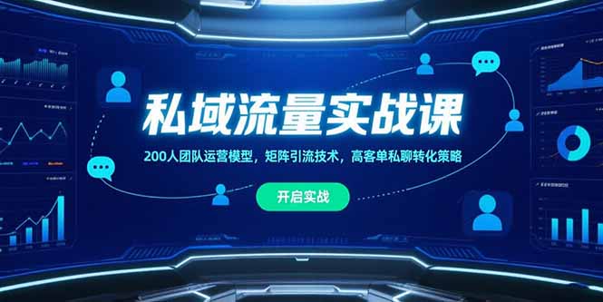 （15403期）私域流量实战课，200人团队运营模型，矩阵引流技术，高客单私聊转化策略凯哥轻创网-网创项目资源站-副业项目-创业项目-搞钱项目凯哥轻创网