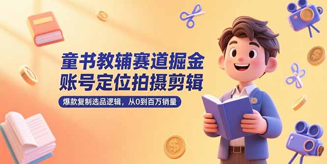 （15326期）童书教辅赛道掘金，账号定位拍摄剪辑，爆款复制选品逻辑，从0到百万销量凯哥轻创网-网创项目资源站-副业项目-创业项目-搞钱项目凯哥轻创网