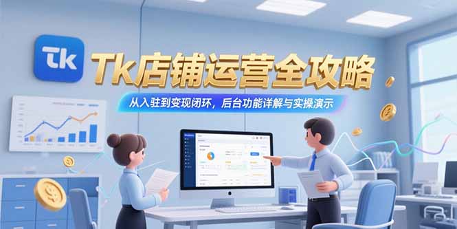 （15345期）Tk店铺运营全攻略，从入驻到变现闭环，后台功能详解与实操演示凯哥轻创网-轻创网-创业网-网创项目资源站-副业项目-创业项目-搞钱项目凯哥轻创网