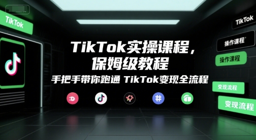TikTok实操课程，保姆级教程，手把手带你跑通TikTok变现全流程凯哥轻创网-网创项目资源站-副业项目-创业项目-搞钱项目凯哥轻创网