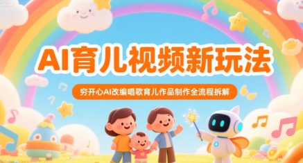 AI育儿视频新玩法，穷开心AI改编唱歌育儿作品制作全流程拆解凯哥轻创网-网创项目资源站-副业项目-创业项目-搞钱项目凯哥轻创网