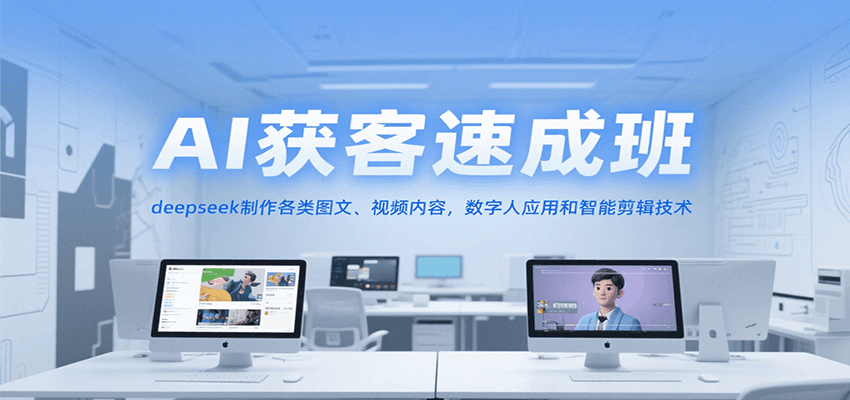 AI获客速成班，deepseek制作各类图文、视频内容，数字人应用和智能剪辑技术凯哥轻创网-网创项目资源站-副业项目-创业项目-搞钱项目凯哥轻创网