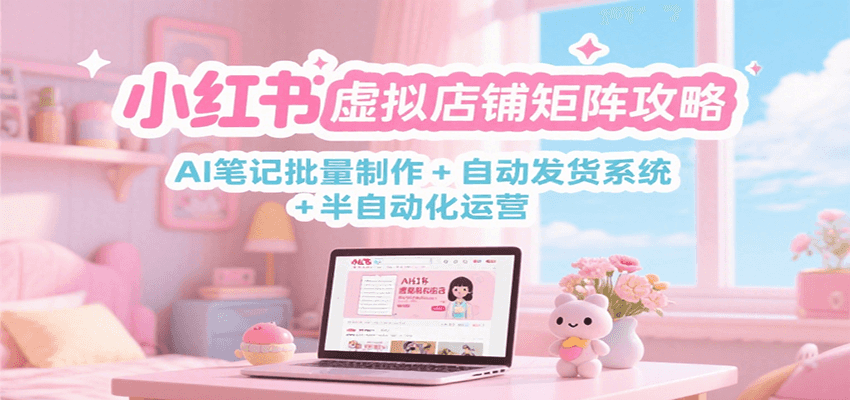 小红书虚拟店铺矩阵攻略：AI笔记批量制作 + 自动发货系统 + 半自动化运营凯哥轻创网-网创项目资源站-副业项目-创业项目-搞钱项目凯哥轻创网