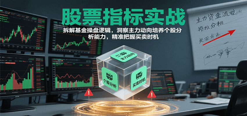 股票指标实战，拆解基金操盘逻辑，洞察主力动向培养个股分析能力，精准把握买卖时机凯哥轻创网-网创项目资源站-副业项目-创业项目-搞钱项目凯哥轻创网