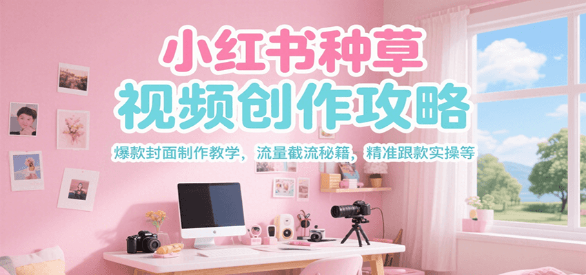 小红书种草视频创作攻略，爆款封面制作教学 ，流量截流秘籍 ，精准跟款实操等凯哥轻创网-网创项目资源站-副业项目-创业项目-搞钱项目凯哥轻创网