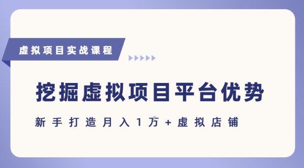 抓住虚拟项目各平台优势，新手轻松月入1W+(给出具体建议)凯哥轻创网-网创项目资源站-副业项目-创业项目-搞钱项目凯哥轻创网