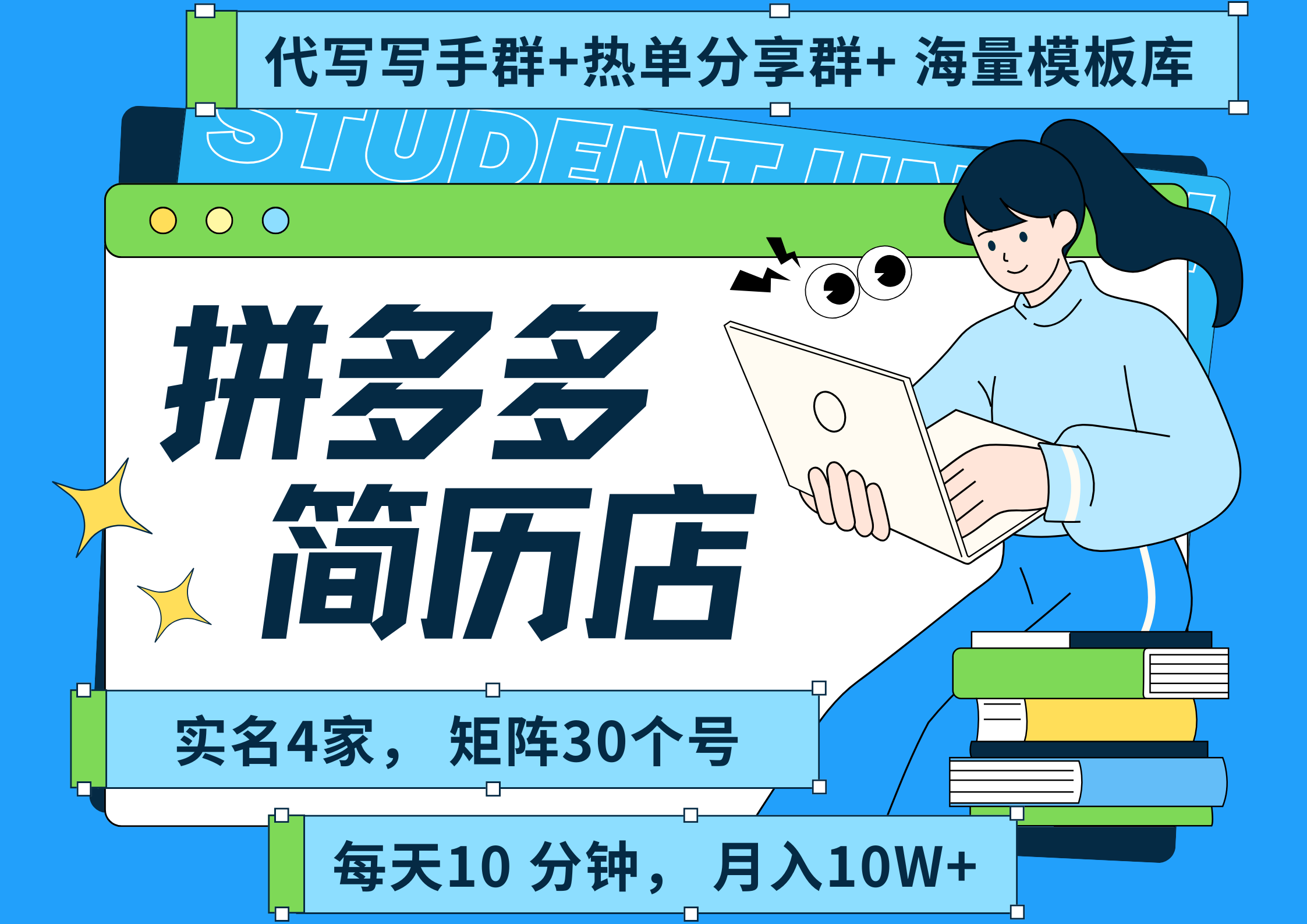 拼多多 虚拟资料 简历 海报代写 全SOP流程 毫无保留分享（含后端资料以及代写渠道）每天十分钟 每人实名四个店  矩阵30个账号  轻轻松松 月入10W凯哥轻创网-网创项目资源站-副业项目-创业项目-搞钱项目凯哥轻创网