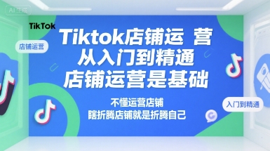 Tiktok店铺运营从入门到精通，店铺运营是基础，不懂运营店铺，瞎折腾店铺就是折腾自己凯哥轻创网-网创项目资源站-副业项目-创业项目-搞钱项目凯哥轻创网