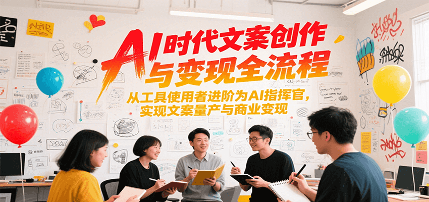 AI时代文案创作与变现全流程，从工具使用者进阶为AI指挥官，实现文案量产与商业变现凯哥轻创网-网创项目资源站-副业项目-创业项目-搞钱项目凯哥轻创网