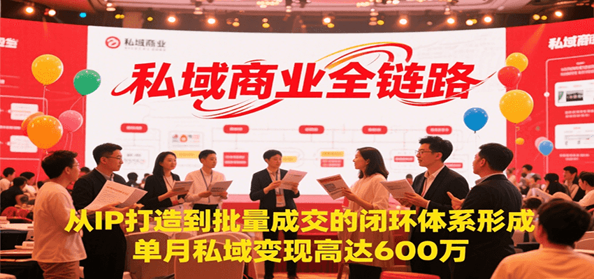 私域商业全链路，从IP打造到批量成交的闭环体系形成，单月私域变现600万凯哥轻创网-网创项目资源站-副业项目-创业项目-搞钱项目凯哥轻创网
