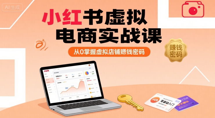 小红书虚拟电商实战课，从0掌握虚拟店铺賺钱密码凯哥轻创网-网创项目资源站-副业项目-创业项目-搞钱项目凯哥轻创网