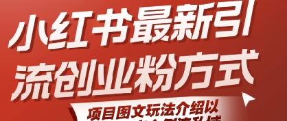 小红书最新引流创业粉方式，项目图文玩法介绍以及如何安全倒流私域凯哥轻创网-网创项目资源站-副业项目-创业项目-搞钱项目凯哥轻创网