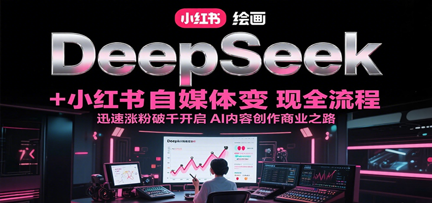 DeepSeek绘画+小红书自媒体变现全流程，迅速涨粉破千开启AI内容创作商业之路凯哥轻创网-网创项目资源站-副业项目-创业项目-搞钱项目凯哥轻创网