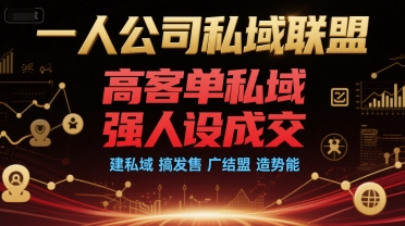 一人公司私域联盟，高客单私域，强人设成交，建私域 搞发售 广结盟 造势能凯哥轻创网-网创项目资源站-副业项目-创业项目-搞钱项目凯哥轻创网