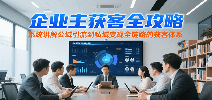 企业主获客全攻略，系统讲解公域引流到私域变现全链路的获客体系凯哥轻创网-网创项目资源站-副业项目-创业项目-搞钱项目凯哥轻创网