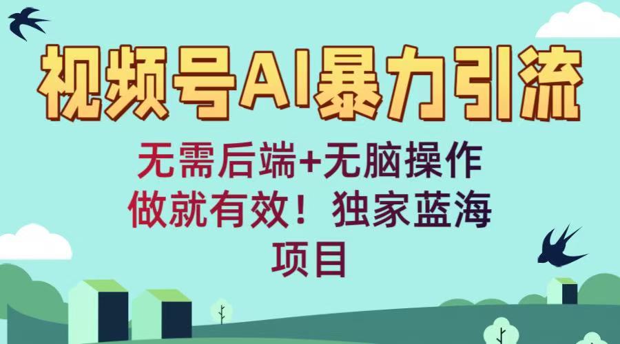 视频号AI暴力引流：无需后端+无脑操作，做就有效！独家蓝海项目凯哥轻创网-网创项目资源站-副业项目-创业项目-搞钱项目凯哥轻创网