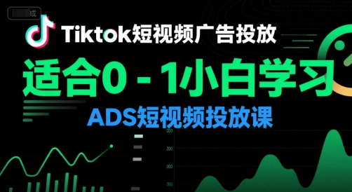 Tiktok短视频广告投放，适合0-1小白学习ADS短视频投放课凯哥轻创网-网创项目资源站-副业项目-创业项目-搞钱项目凯哥轻创网