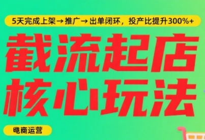 淘宝截流快速起店玩法，掌握暴力快速起店的流程，5天完成上架-推广-出单闭环凯哥轻创网-网创项目资源站-副业项目-创业项目-搞钱项目凯哥轻创网