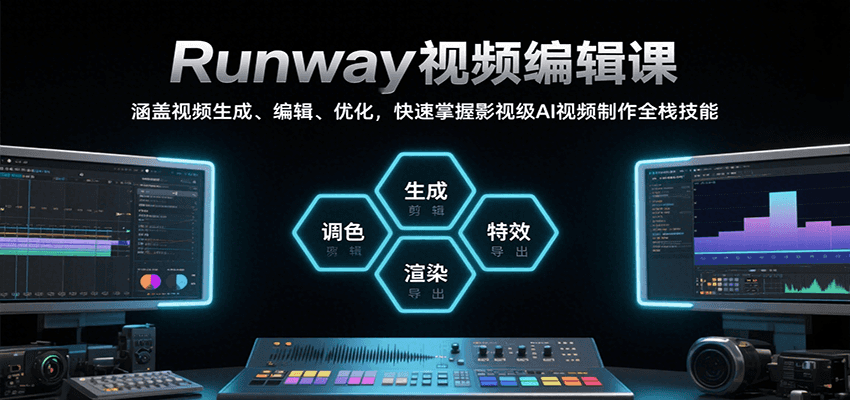 Runway视频编辑课，涵盖视频生成、编辑、优化，快速掌握影视级AI视频制作全栈技能凯哥轻创网-网创项目资源站-副业项目-创业项目-搞钱项目凯哥轻创网