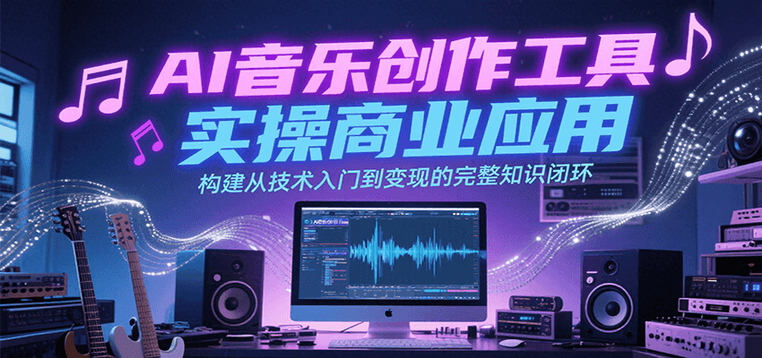 AI音乐创作工具实操商业应用，构建从技术入门到变现的完整知识闭环凯哥轻创网-网创项目资源站-副业项目-创业项目-搞钱项目凯哥轻创网