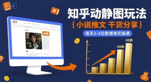 小说推文干货分享之知乎动静图玩法，每天3-4位数爆单实操课凯哥轻创网-网创项目资源站-副业项目-创业项目-搞钱项目凯哥轻创网