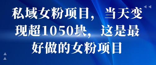 私域女粉项目，当天变现超1k，这是最好做的女粉项目，可放大操作凯哥轻创网-网创项目资源站-副业项目-创业项目-搞钱项目凯哥轻创网