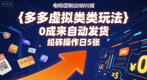 多多虚拟类目玩法，0成本全自动发货，矩阵操作日5张凯哥轻创网-轻创网-创业网-网创项目资源站-副业项目-创业项目-搞钱项目凯哥轻创网