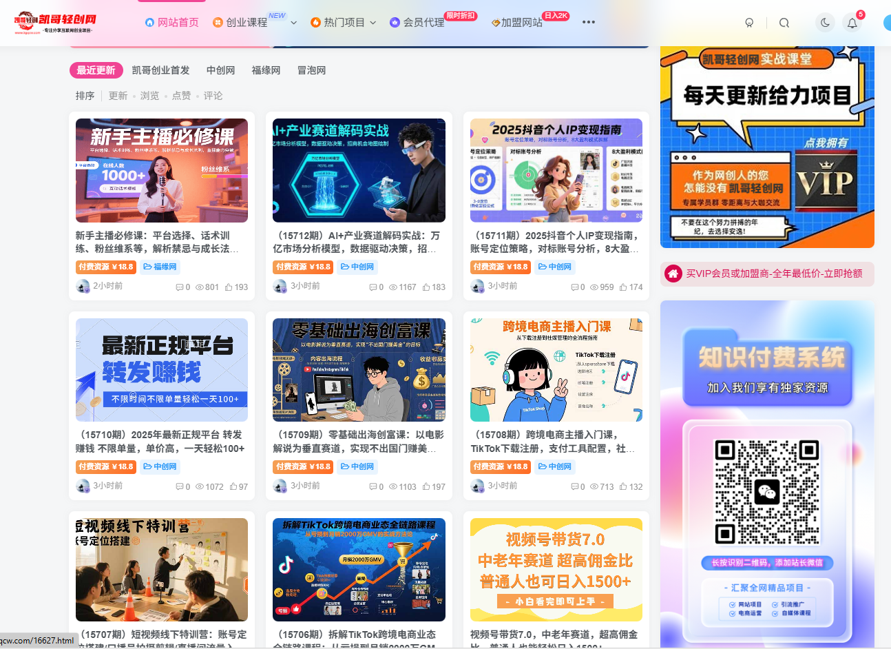 轻创吧站长加盟计划凯哥轻创网-网创项目资源站-副业项目-创业项目-搞钱项目凯哥轻创网