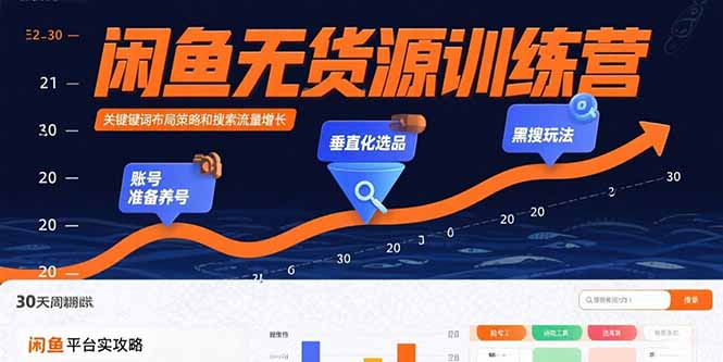 （15698期）闲鱼无货源训练营：账号准备养号/垂直化选品/黑搜玩法，0基础30天盈利指南凯哥轻创网-网创项目资源站-副业项目-创业项目-搞钱项目凯哥轻创网