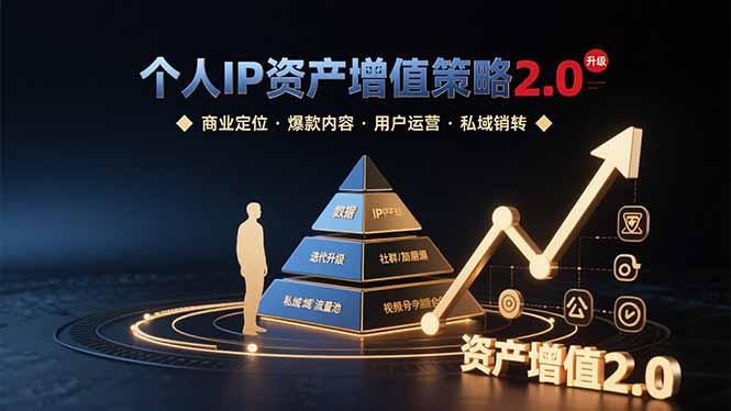 （15653期）个人IP资产增值策略2.0 拆解商业定位/爆款内容/用户运营/私域销转四大模块凯哥轻创网-网创项目资源站-副业项目-创业项目-搞钱项目凯哥轻创网