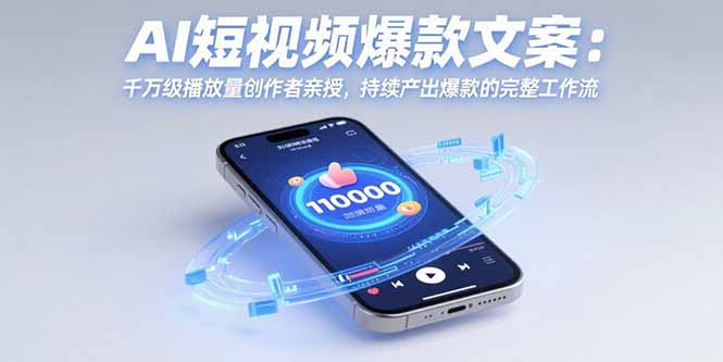 （15569期）AI短视频爆款文案：千万级播放量创作者亲授，持续产出爆款的完整工作流凯哥轻创网-网创项目资源站-副业项目-创业项目-搞钱项目凯哥轻创网