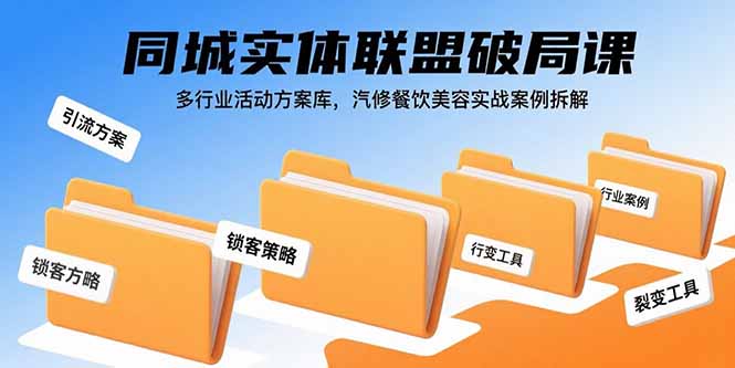 （15833期）同城实体联盟破局课，多行业活动方案库，汽修餐饮美容实战案例拆解凯哥轻创网-轻创网-创业网-网创项目资源站-副业项目-创业项目-搞钱项目凯哥轻创网