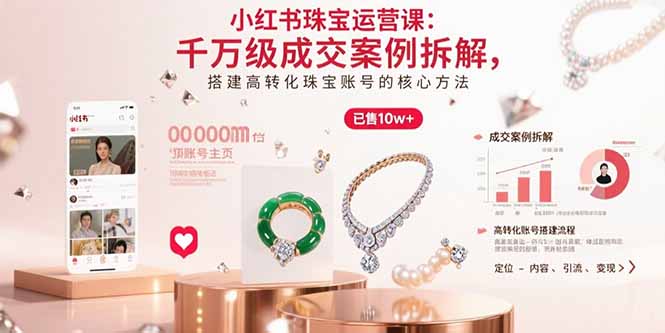 （15742期）小红书珠宝运营课：千万级成交案例拆解，搭建高转化珠宝账号的核心方法凯哥轻创网-轻创网-创业网-网创项目资源站-副业项目-创业项目-搞钱项目凯哥轻创网